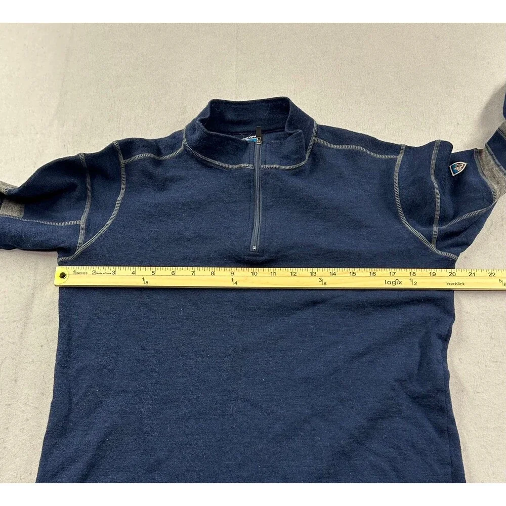 Kuhl Mens Merino Wool 1/4 Zip Jacket Blue Medium